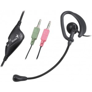 45 x Genius VoIP Single Ear Headset Joblot | 2 x 3.5mm Wired | Black | Perfect for Communication & Gaming | £1.50 Each